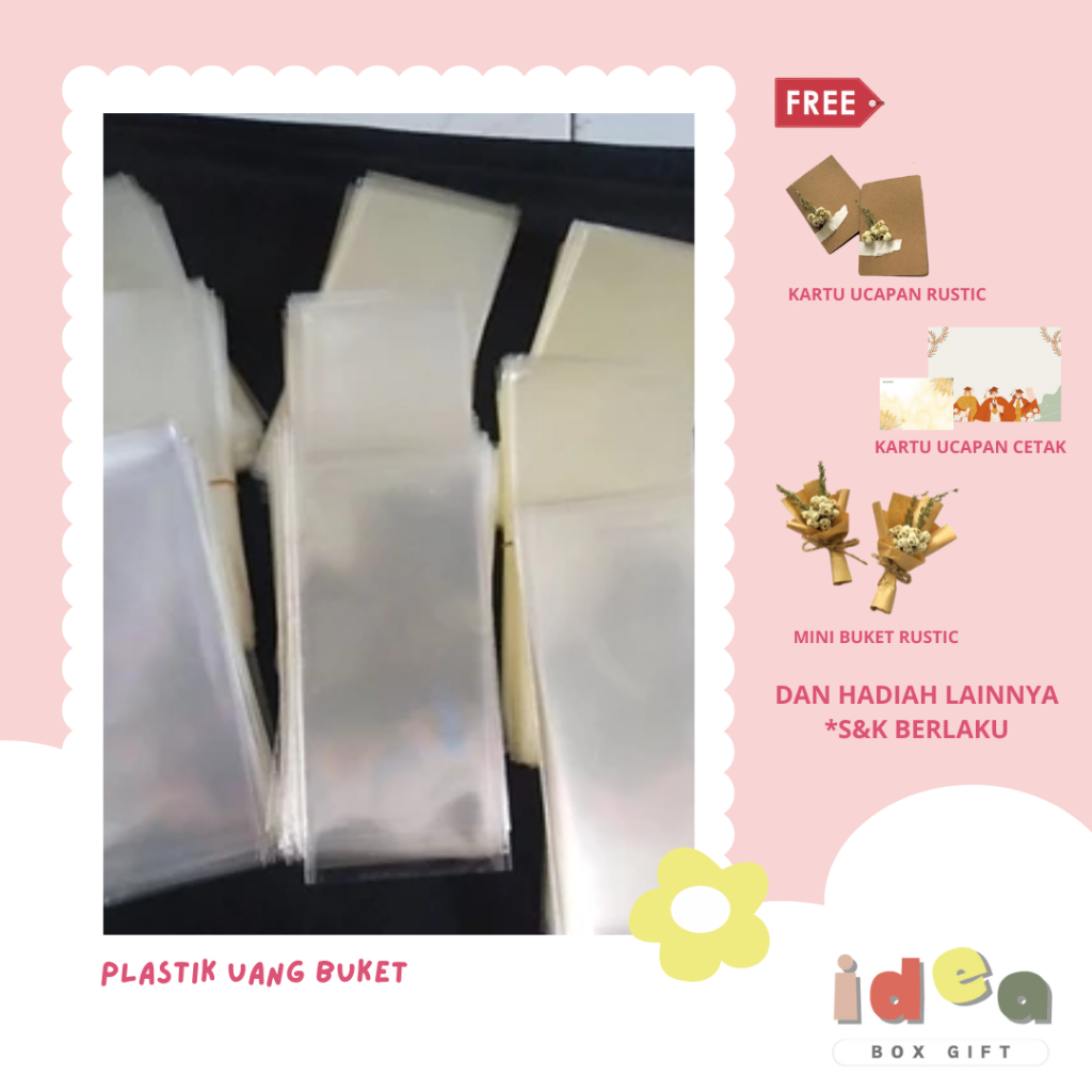 

[IDEA BOX GIFT] PLASTIK UANG BUKET PREMIUM TEBAL | PLASTIK UANG TEBAL