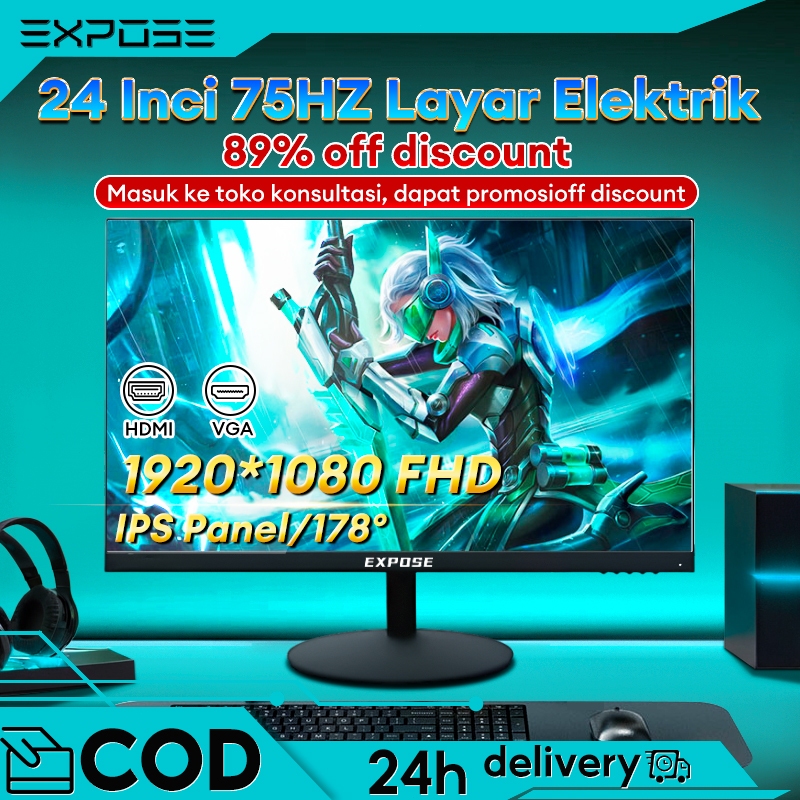 Monitor PC Monitor 24 Inch Flat Monitor Gaming 75Hz IPS 19-24 Inch PS4/PS5/Xbox VESA Standard HDMI