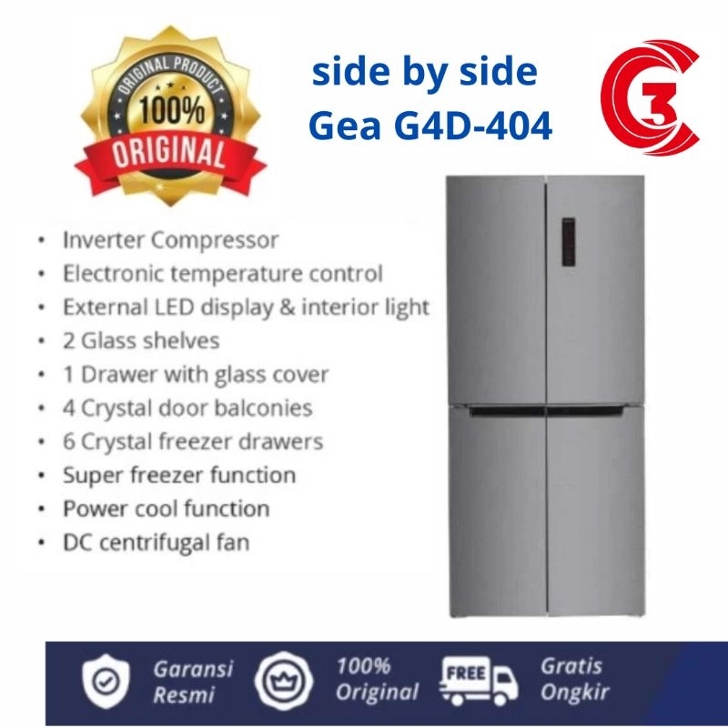 KULKAS GEA SIDE BY SIDE G4D 404