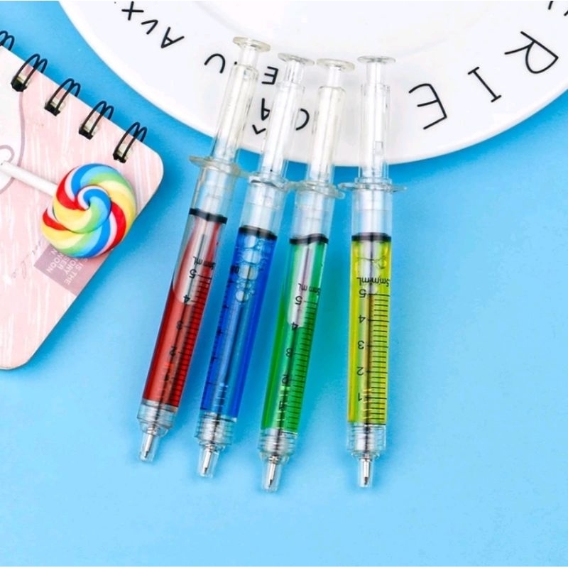 

Pulpen Jarum Suntik Lucu Korean syringe Ballpoint Pen Souvenir Fancy