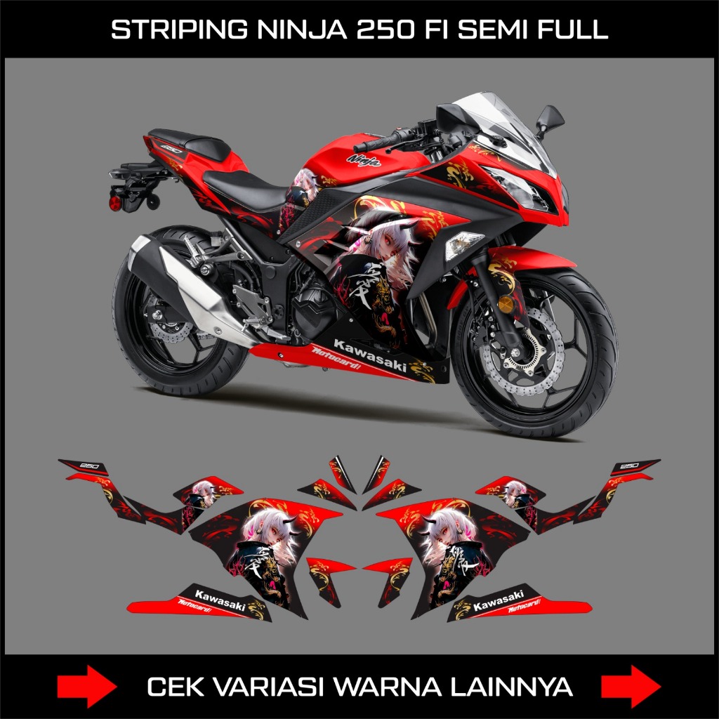 STRIPING DECAL STIKER NINJA 250 FI SEMI FULL JAPAN STYLE ANIME