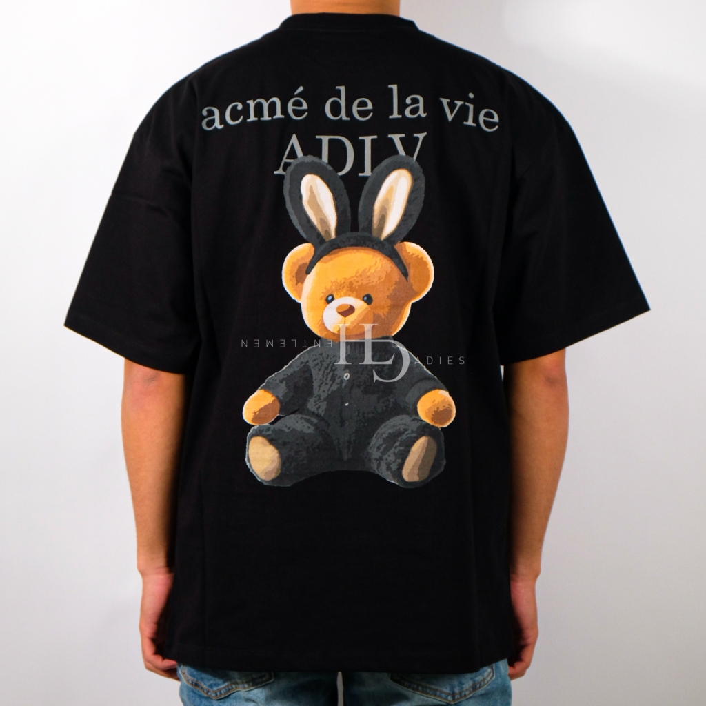 ADLV Rabbit Bear Doll Logo Tee Black