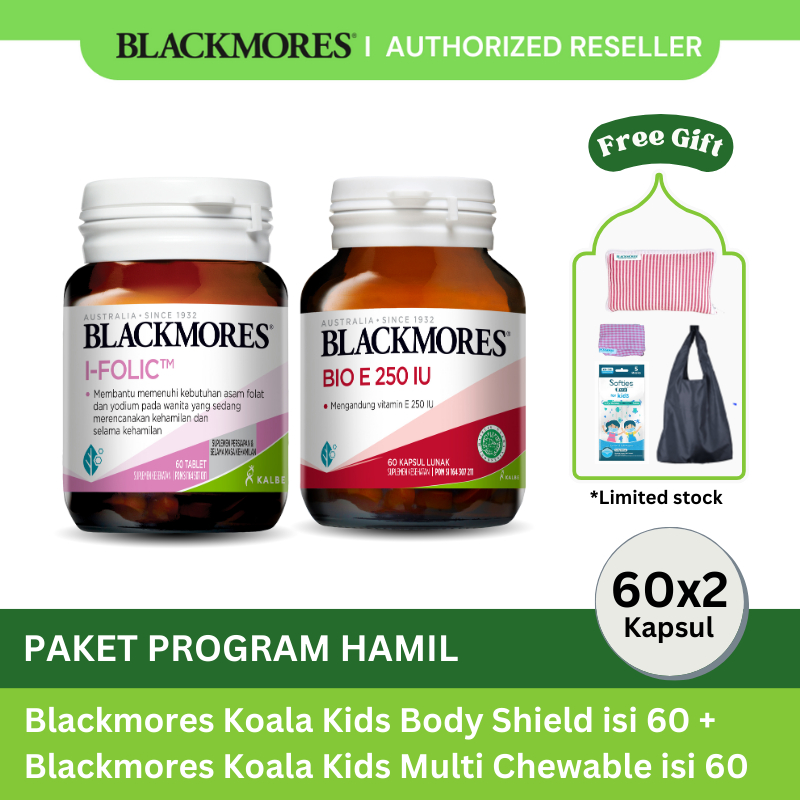 ASLI Blackmores i folic + coq10  - asam folat promil garis dua