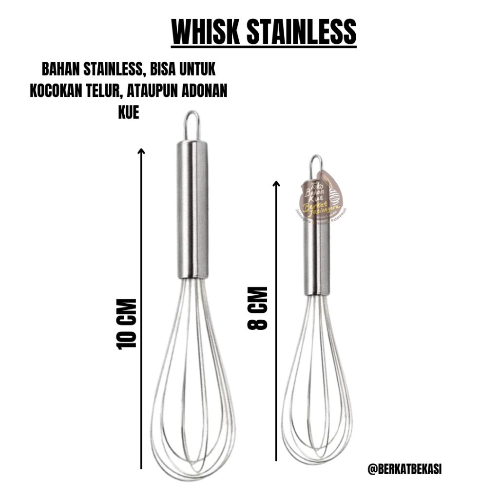 WHISK STAINLESS / WHISK STAINLESS 8 DAN 10 CM / KOCOKAN TELUR STAINLESS