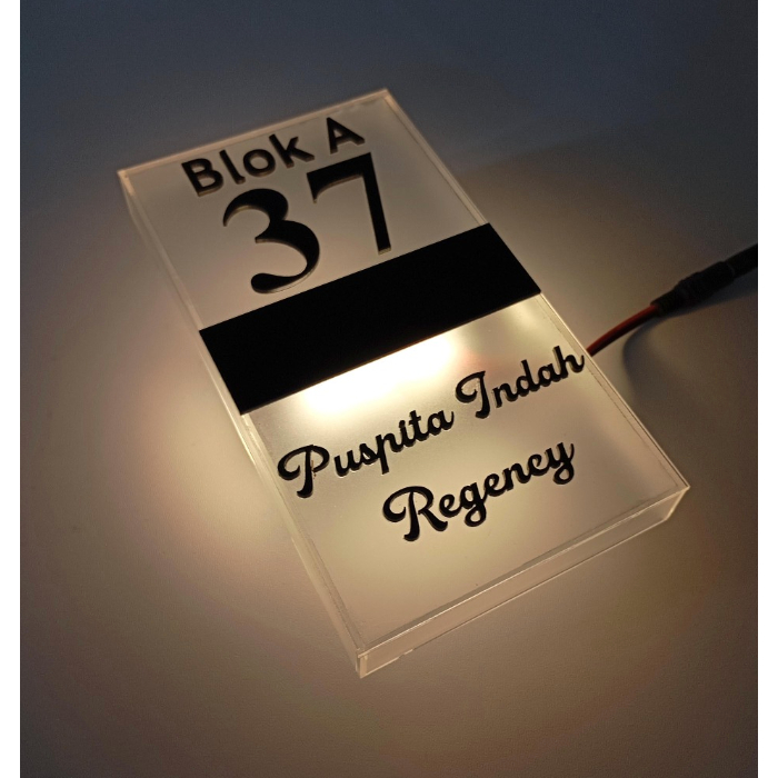 Nomor Rumah Akrilik Neon Box LED