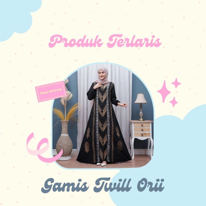 GAMIS TWILL ORY WANITA TERBARU DRESS KEKINIAN BAJU SANTAI