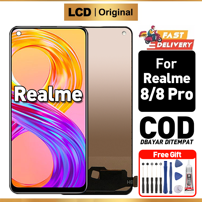 LCD Realme 8 Realme 8 PRO Original Fullset Touchscreen asli Ori Compatible For Glass Touch Screen Di