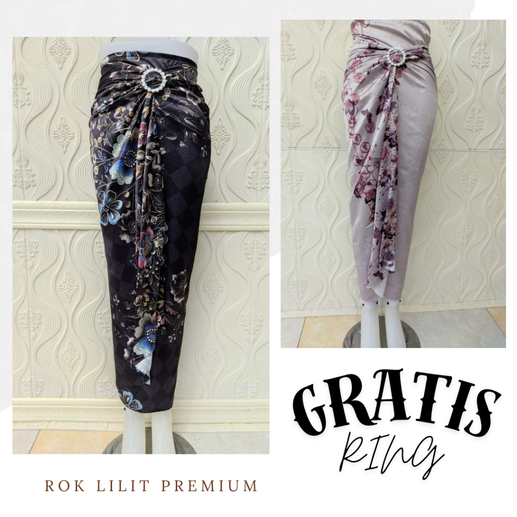 Rok Lilit Batik Putih Modern Rok Lilit Premium Bawahan Kebaya Kain Batik Lilit Katun Silk Halus Baha
