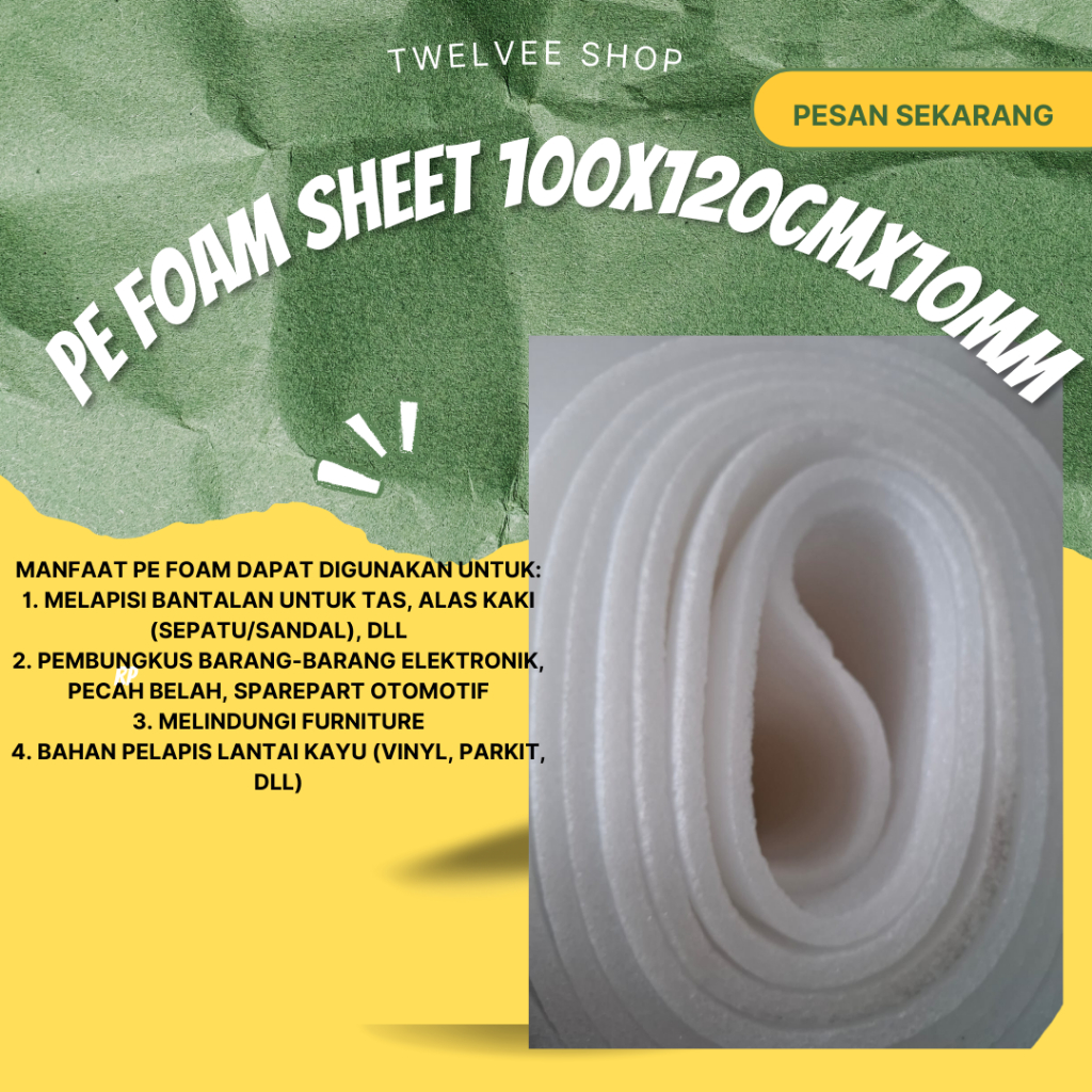 

Busa Packing PE Foam Sheet 10mm x 120cm Permeter Parket, Lapisan Tas, Wrapping