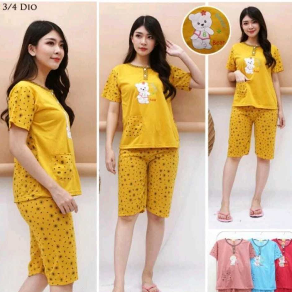 Baju Tidur Dewasa 3/4 Standar Baju Tidur Murah Piyama Wanita Baju Tidur Murah