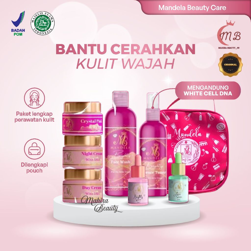 Paket MBC Skincare Brightening with DNA Salmon Brightly Face Wash Toner Day & Night Cream Mencegah J