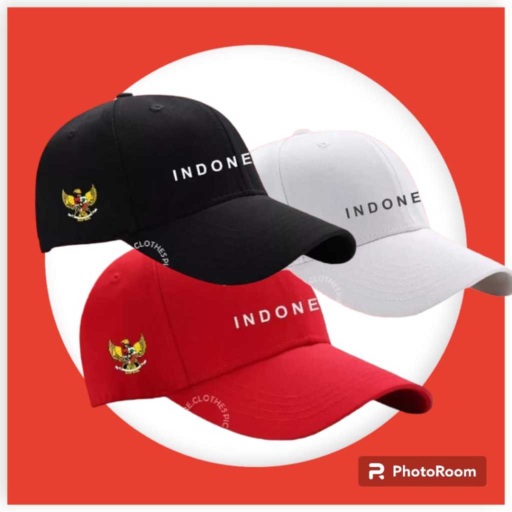 Topi merah putih / Topi Garuda & Tulisan indonesia /TOPI INDONESIA