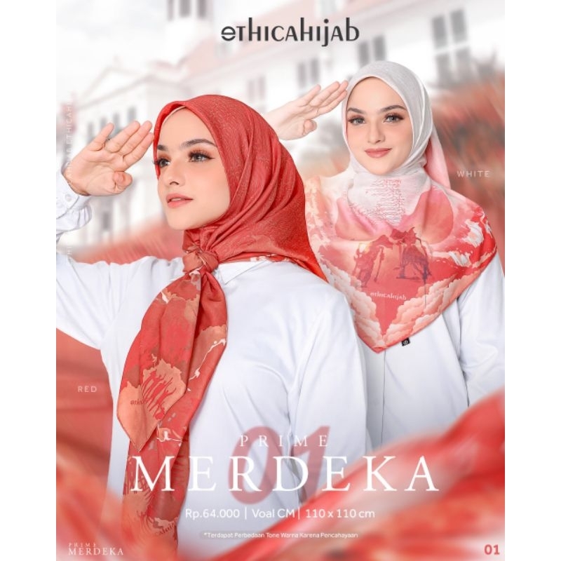 Kerudung Merah Putih Ethica Hijab Prime Merdeka