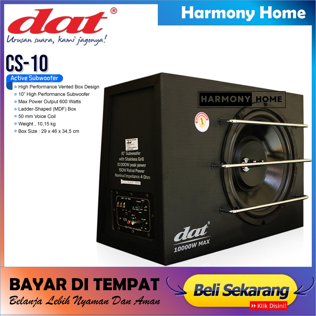 Speaker DAT CS-10 Subwoofer Aktif DAT CS-10 Inch Soundbank Suara Bass Empuk