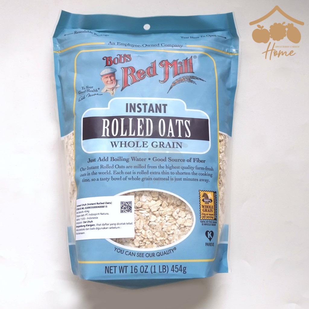 

Bob Red Mill INSTANT Rolled oats 16 oz brm 454g oat bob's redmill bobs 1lb whole grain brm