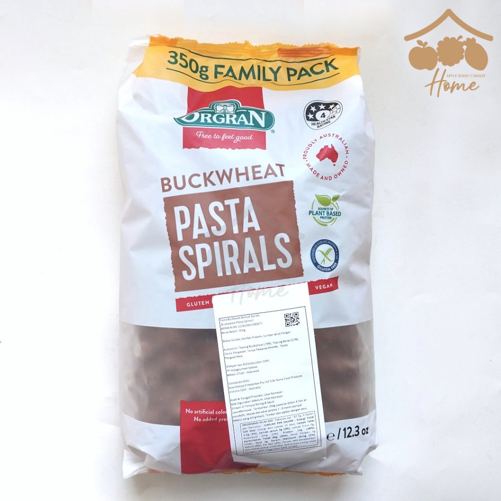 

Orgran Pasta Gluten Free BUCKWHEAT SPIRALS 350g gluten free egg and dairy free 350gr 350 gr BUCK WHEAT spiral