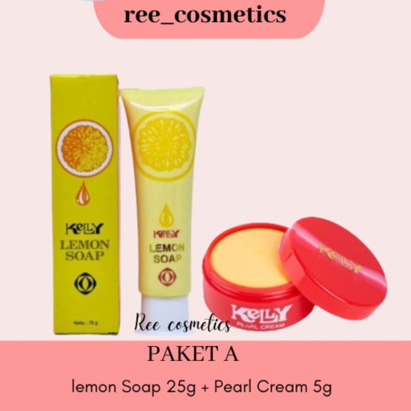 Kelly Paket Pearl Cream + Lemon Soap | Kelly Pearl Cream 1 Paket Lengkap
