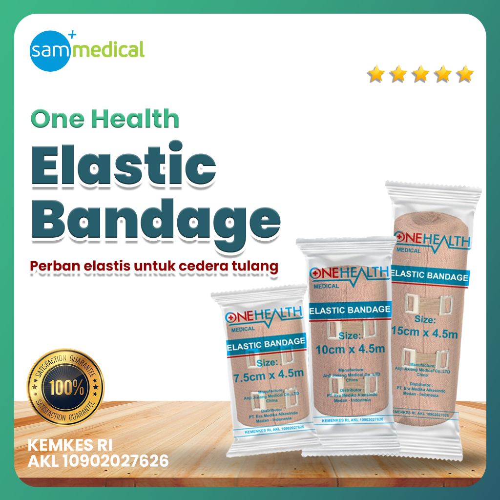 Onehealth Elastic Bandage / One Healt Perban Elastis / Perban Coklat Pembalut