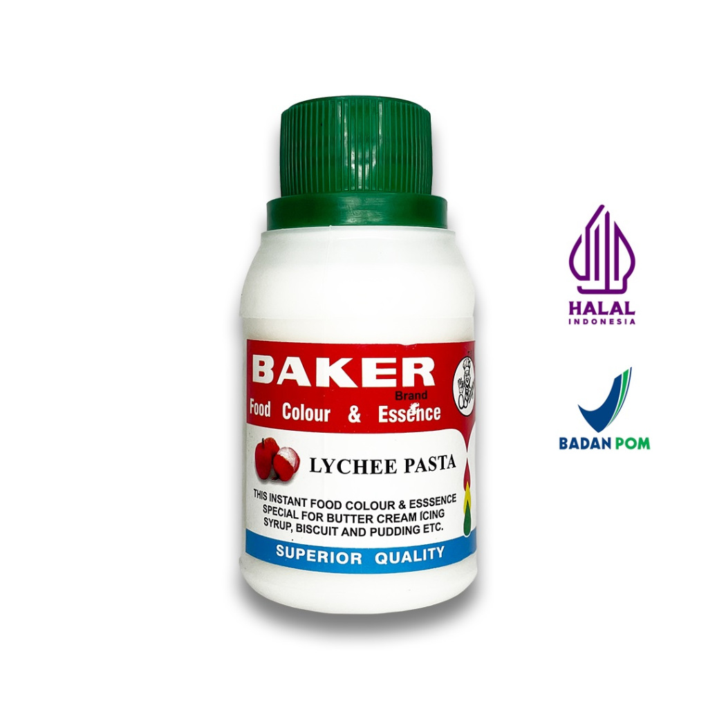 

Perisa Kue / makanan / bahan kue / flavour rasa Lychee Pasta leci laici - BAKER MS ( 110g ) Halal