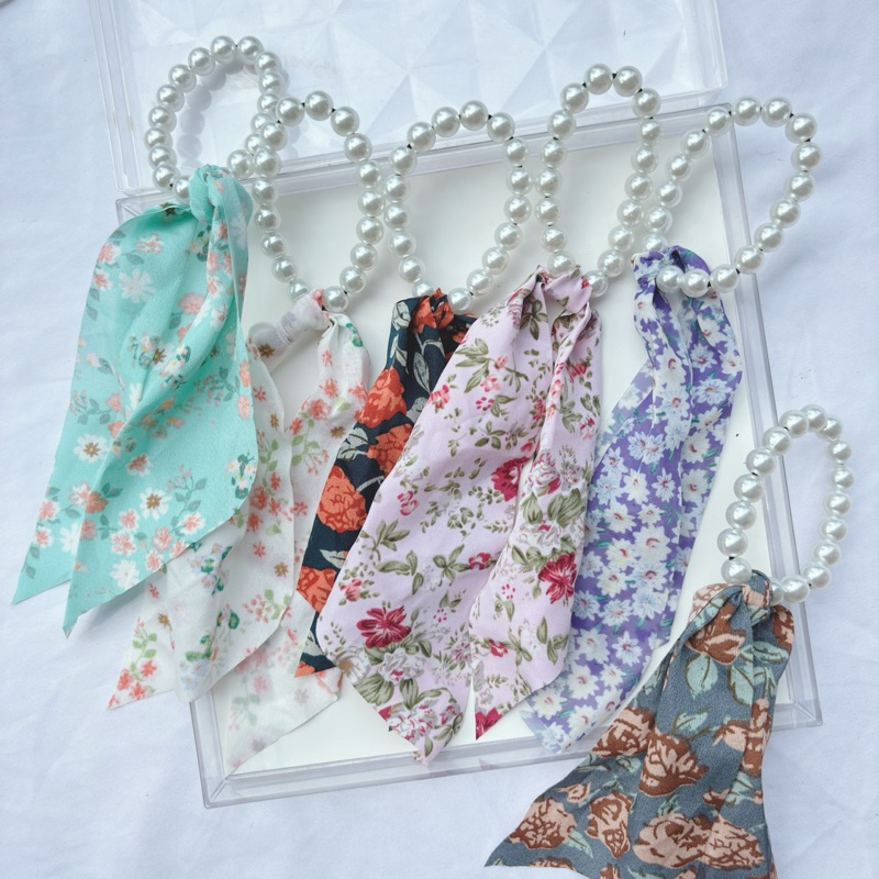 IKAT RAMBUT MUTIARA KOREA MODEL SYAL IMPORT/ IKAT RAMBUT KARET MUTIARA KOREA