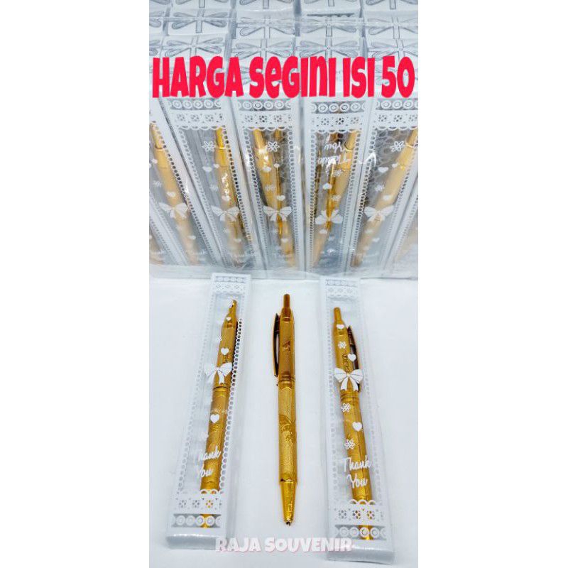 

ISI 50 SOUVENIR PULPEN EMAS KEMASAN MIKA