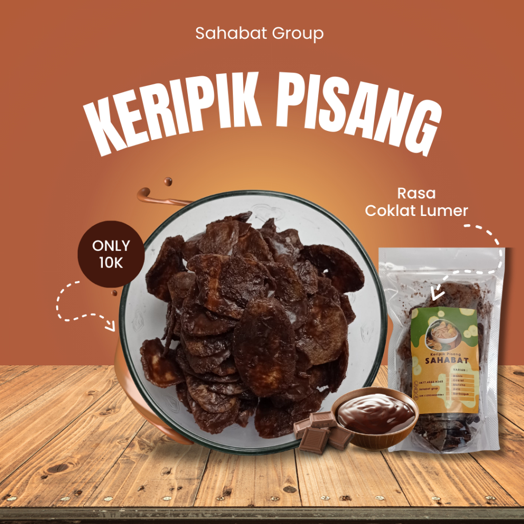 

Keripik Pisang Aneka Rasa / Balado/ Pedas Manis/ Coklat Lumer/ Matcha Bubuk/ Asin / Barbeque / Manis