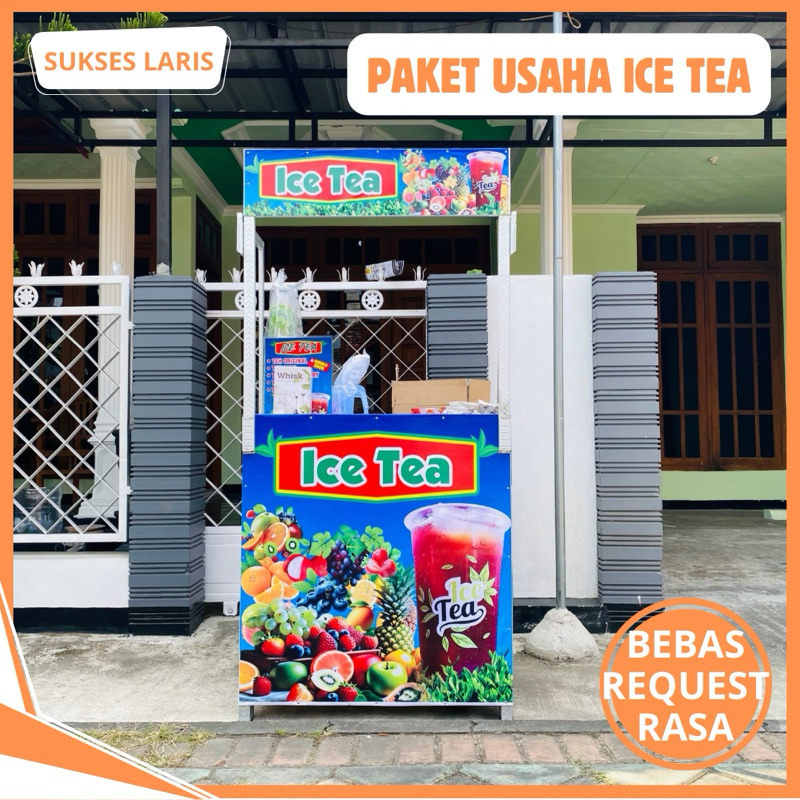 PAKET USAHA ICE TEA ES TEH RASA RASA DENGAN BOOTH PORTABLE | PAKET USAHA MINUMAN ES TEH KEKINIAN | P