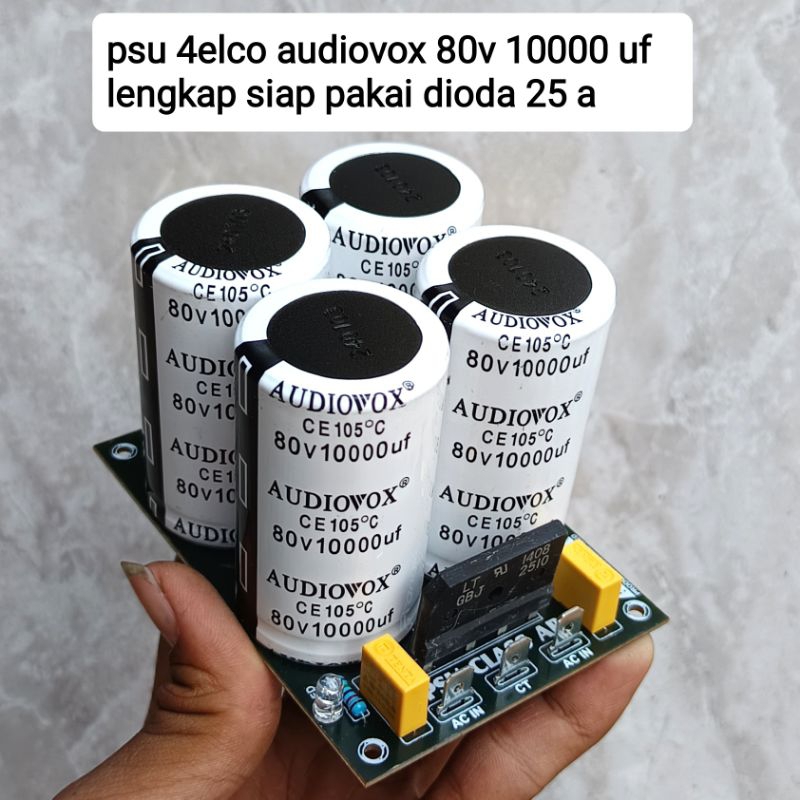 psu 4elco audiovox 80v 10000 uf lengkap dioda 25a