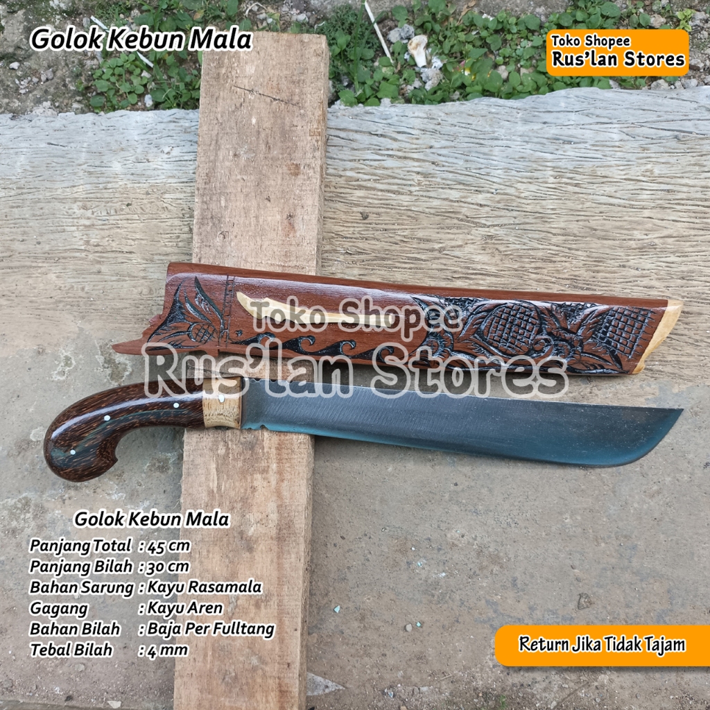 GOLOK ASLI BAJA golok kerja kebun pemotong bambu bahan baja per full tank