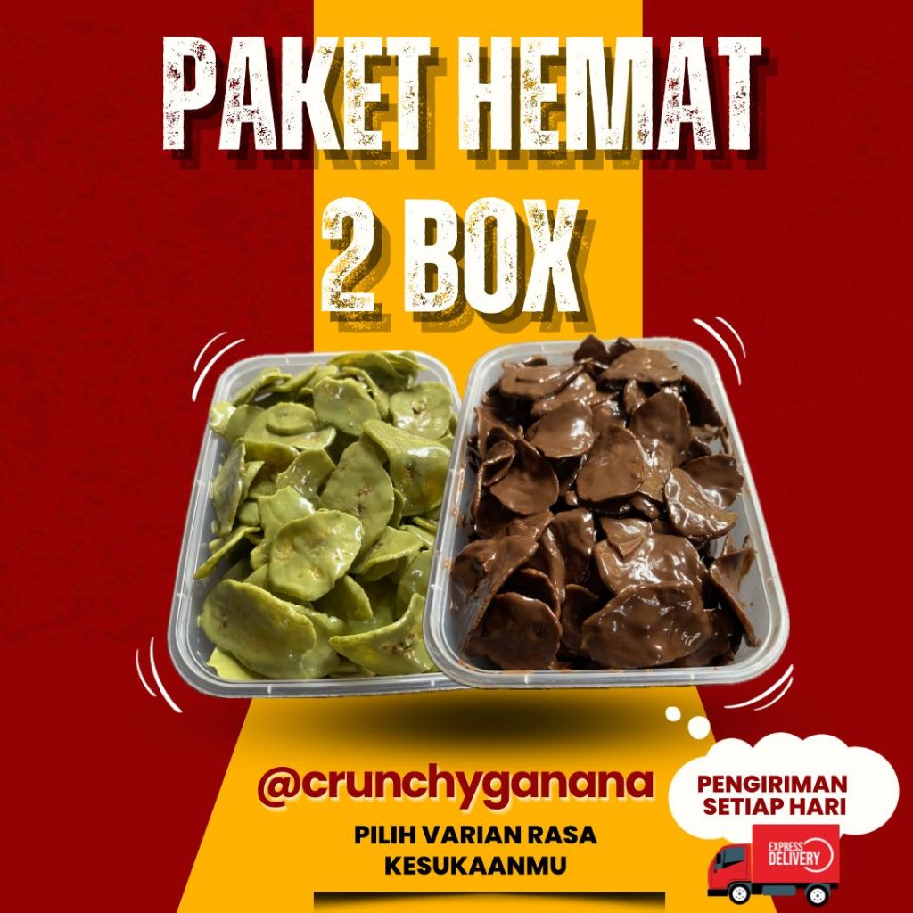 

Keripik Pisang lumer Paket Hemat BUNDLING 2BOX Pisang coklat lumer Premium