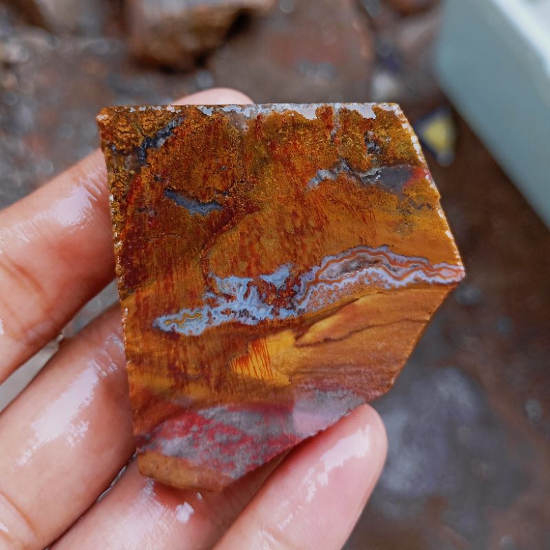 BAHAN BATU AKIK PANCAWARNA GARUT KIRPAY