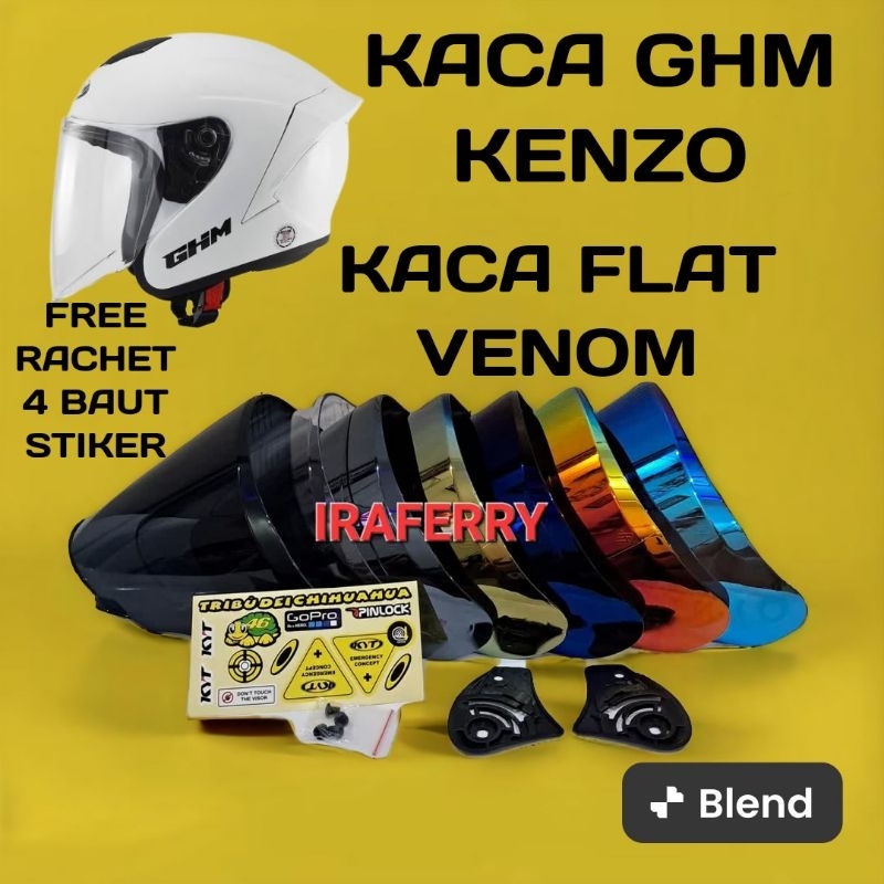 kaca helm GHM KENZO | flat visor venom helm ghm kenzo