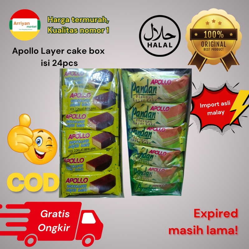 

APOLLO LAYER CAKE 24 pcs - Pandan Cokelat Chocolate