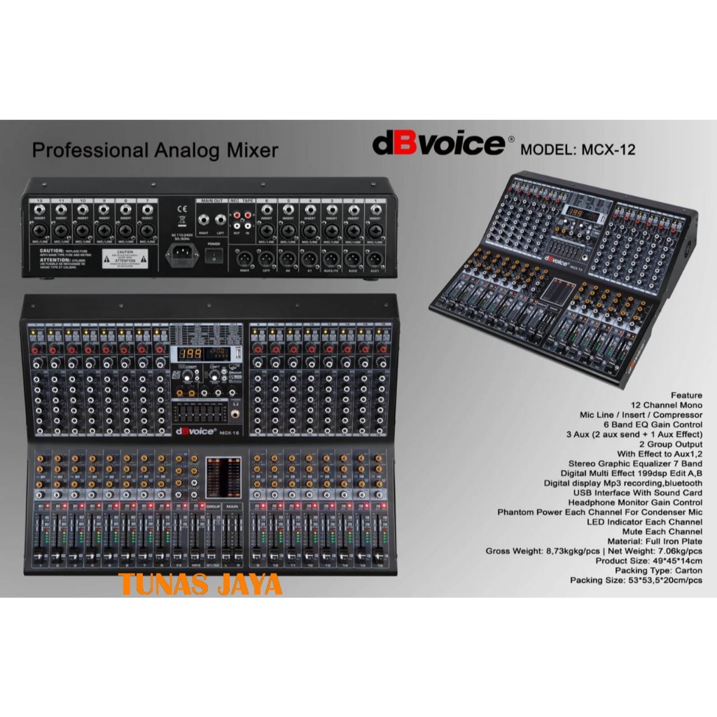 PROFESSIONAL MIXER DBVOICE 12 CHANNEL MCX12 MCX 12 ORIGINAL DBVOICE