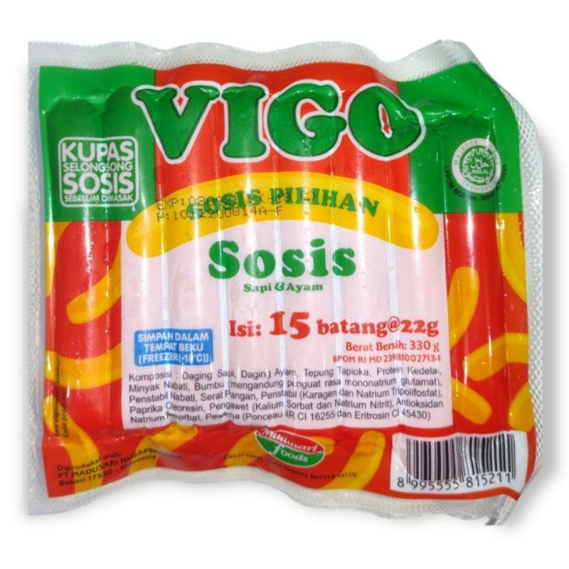 

Vigo Sosis Ayam 330 gram isi 15pcs Frozen Food Praktis