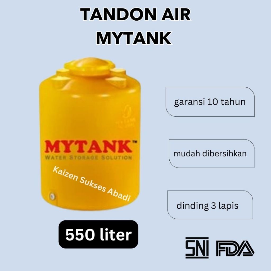 tandon tangki toren air merek mytank my tank MT 550 500 liter kualitas penguin profil tank bergarans