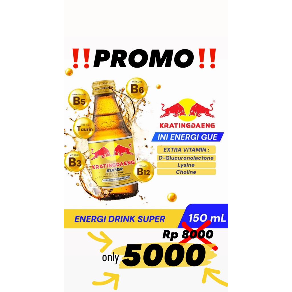 

Kratingdaeng Super Minuman Energi Botol 150 ml