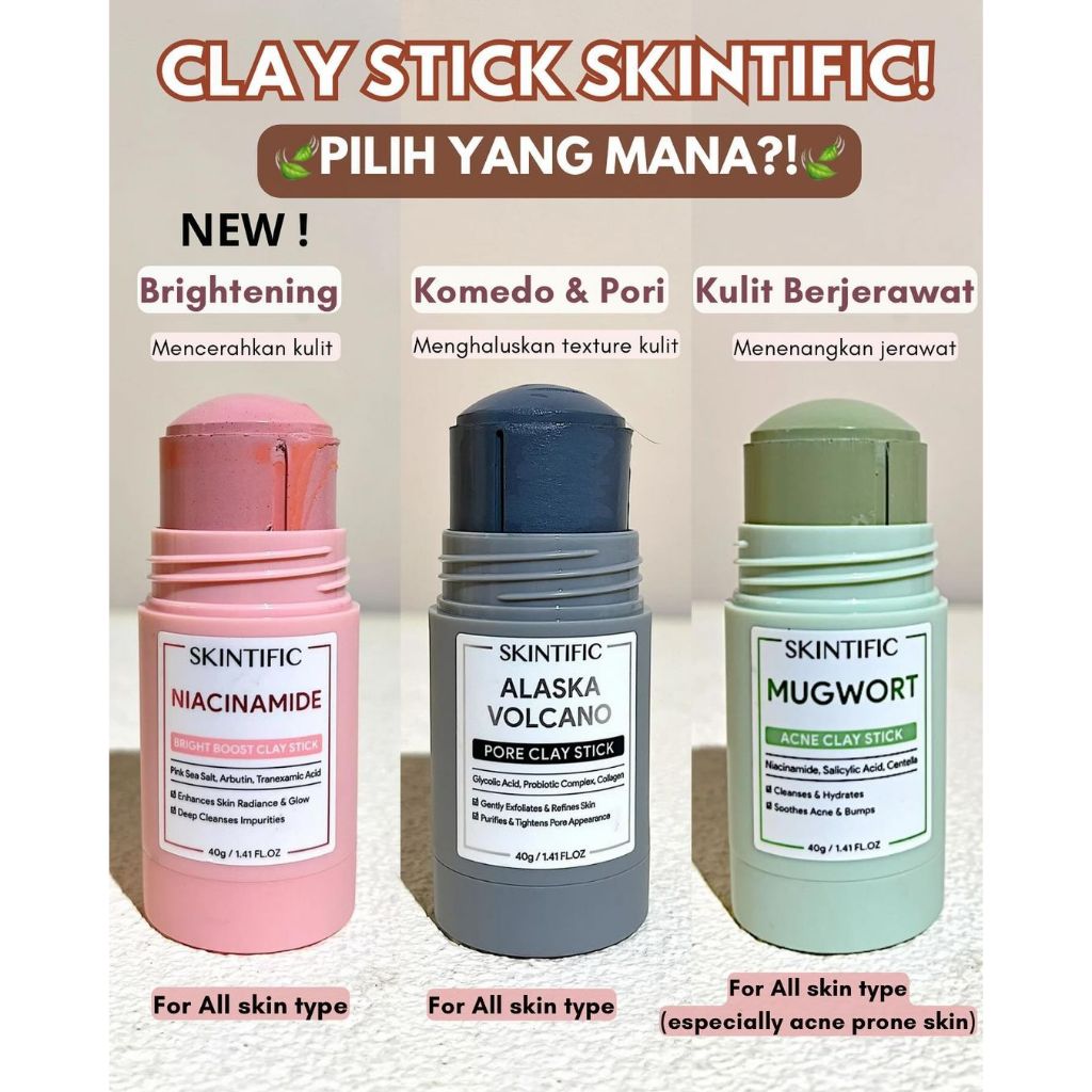 [NEW LAUNCH]SKINTIFIC NIACINAMIDE CLAY STICK/SKINTIFIC MASKER CLAY STICK CLAY MASK