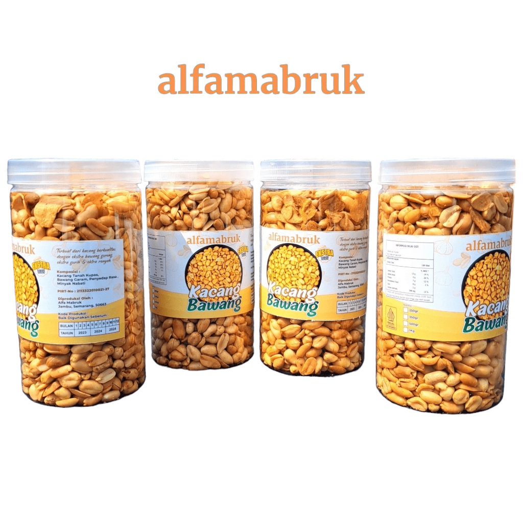 

Kacang Bawang Bali Rasa Asin Gurih Empuk Extra Bawang Goreng Kemasan Toples 500g
