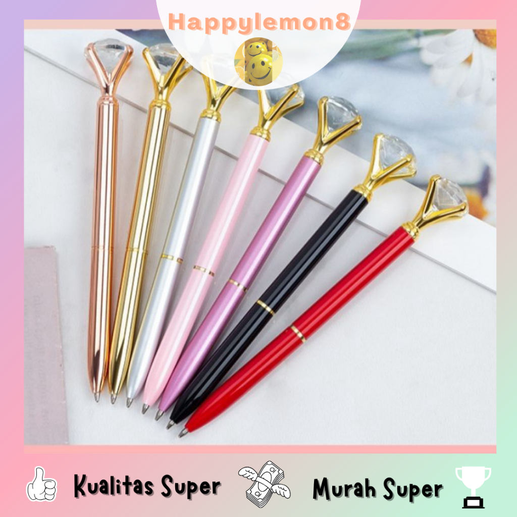 

Pulpen / Bolpoin metal Aksen Berlian Imitasi Untuk Hadiah Berlian/ Pen Unik
