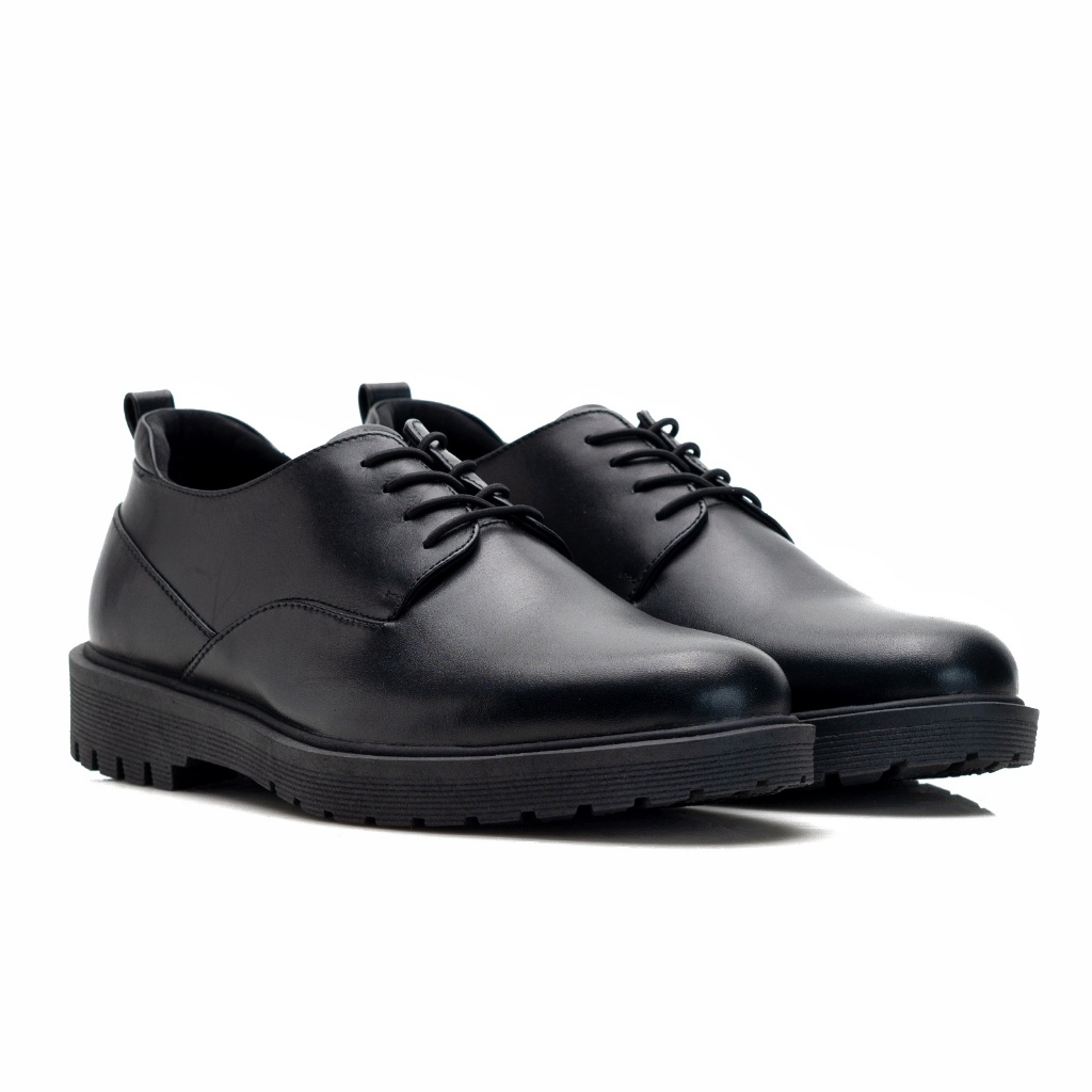 Sepatu Formal Pria Casual Slip On Kulit Sapi Asli Original Kantor Kerja Kuliah Thom Black Kenzios