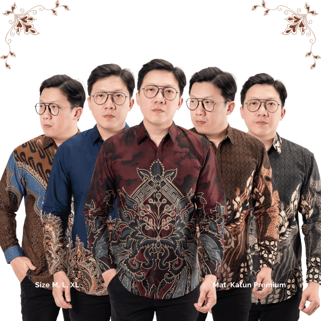 Jane Frey Clothing Best Seller Kemeja Batik Songket | 8086 Slimfit Long Batik Songket Premium M-XL