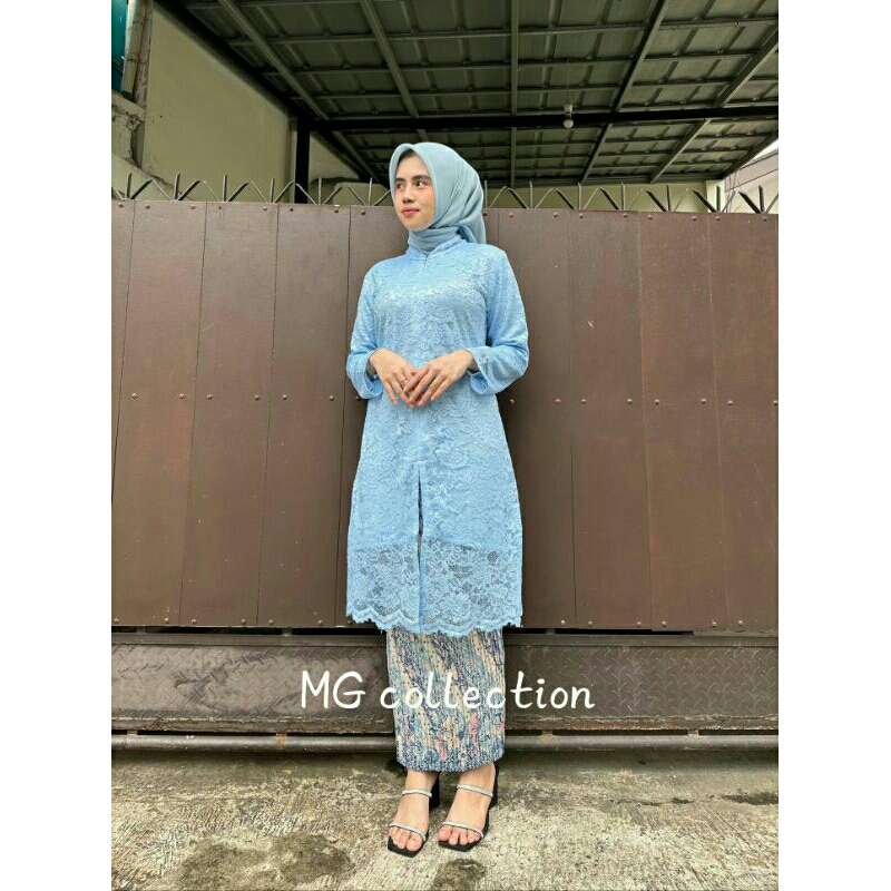 D3v ATASAN DAN STELAN KEBAYA TUNIK BROKAT KRAH SANGHAI/KEBAYA SERAGAM/KEBAYA PESTA/KEBAYA TERBARU