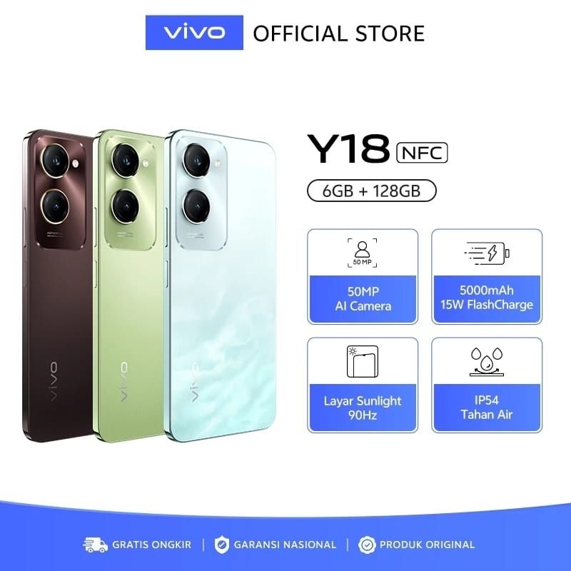 VIVO Y18  ram 6/128 bergaransi resmi