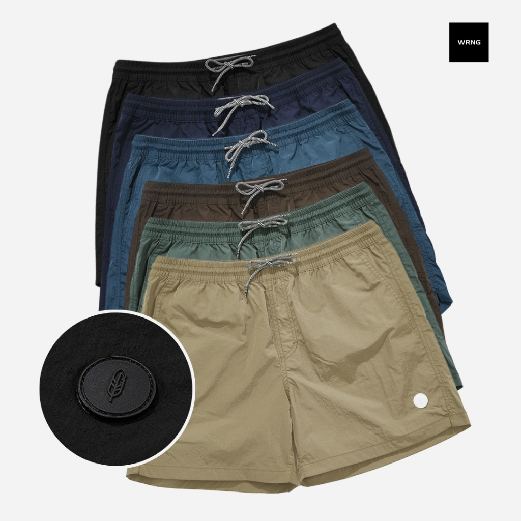 Warning Clothing - Carlisle Celana Pendek Boardshort Crinkle | Black, Navy, Blue, Olive, Sage, Tan