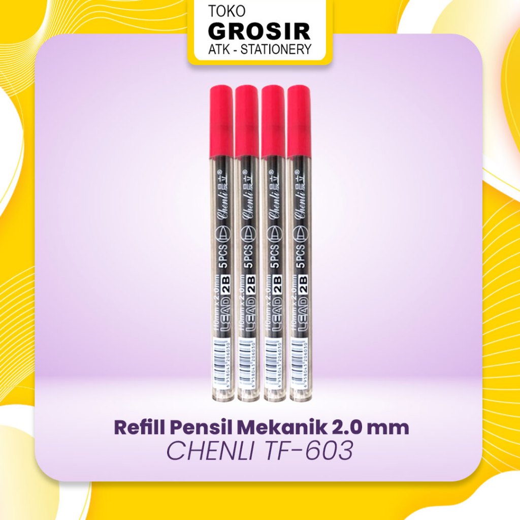 

Refill Pensil Mekanik 2.0 mm TF-603 - 110 mm x 2.0 mm (1 tube @5 leads) / Chenli Isi Pensil