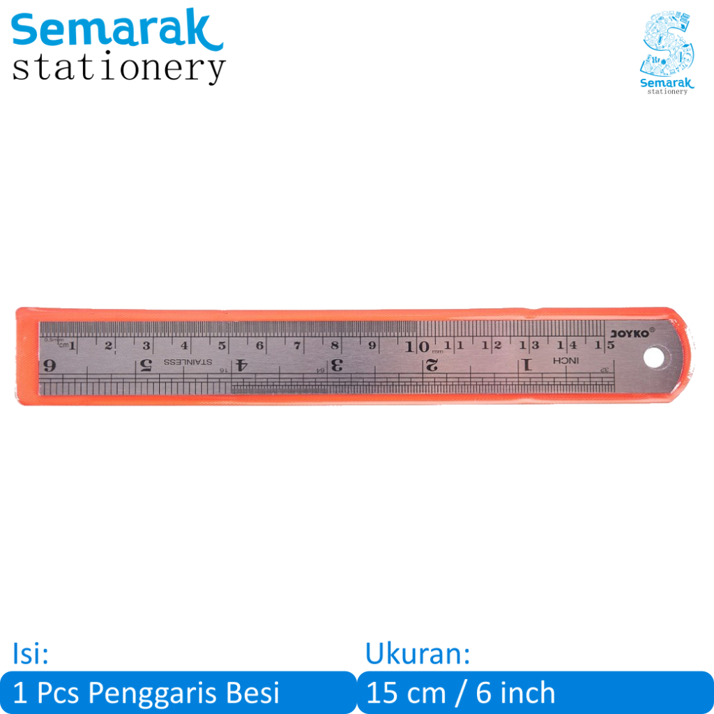 

Joyko Stainless Steel Ruler Penggaris Besi Baja Tahan Karat 15 CM