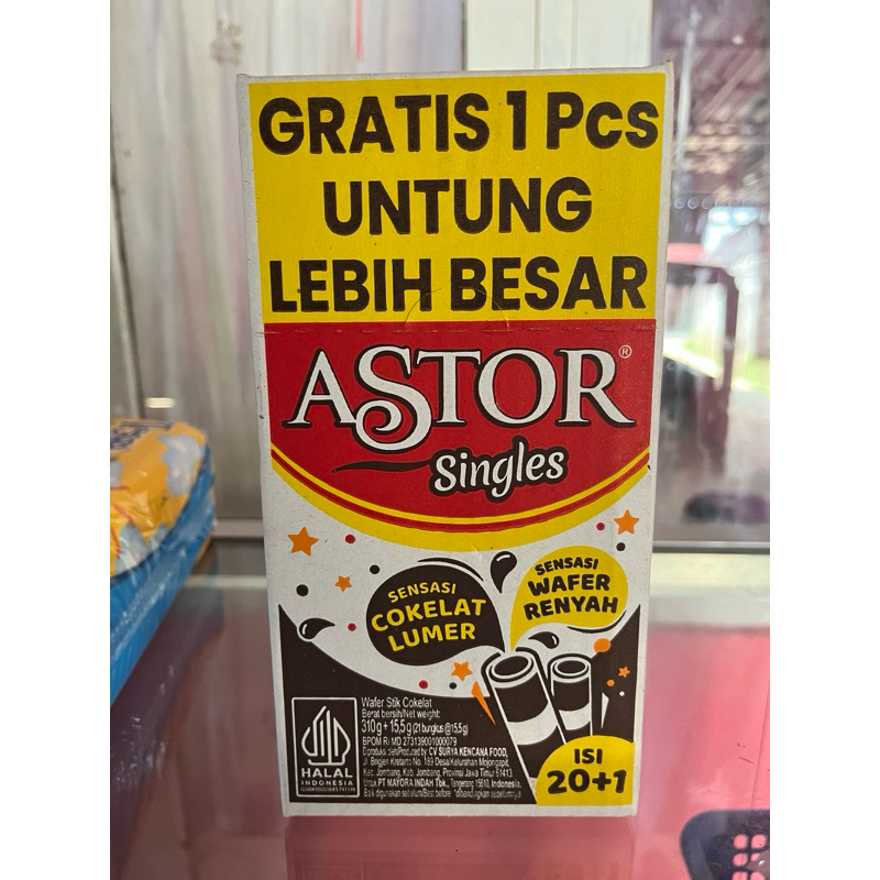 

Astor singles 1 box isi 21 pcs @ 15 gram