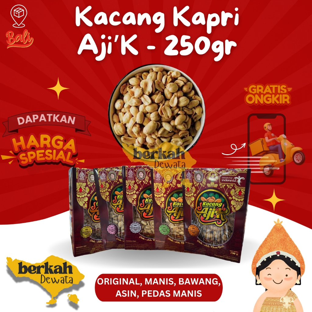 

Promo Kacang Tanah Ajik / Kacang Kapri Ajik Krisna (250gr) Oleh Oleh Khas Bali