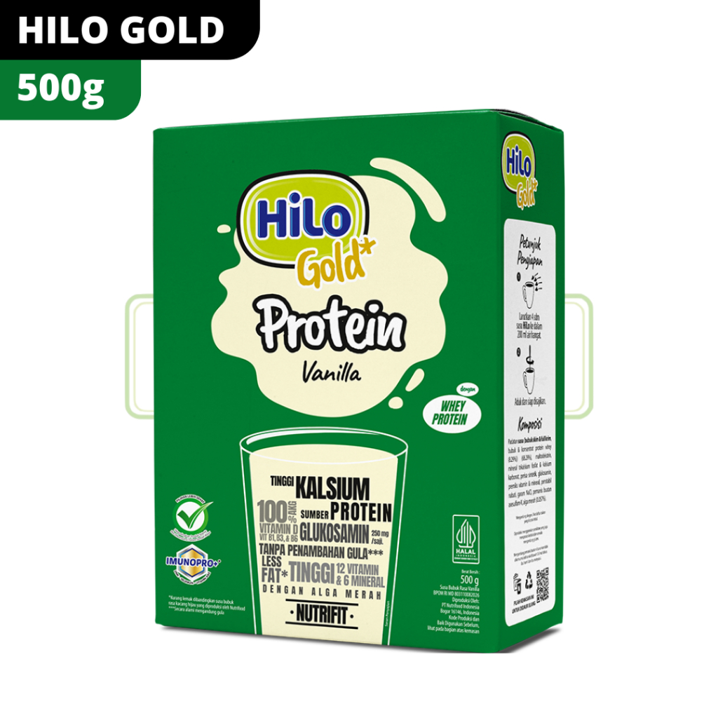 

HiLo Gold Vanilla 500g - Susu Tinggi Kalsium Lebih Rendah Lemak